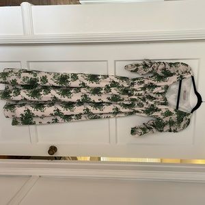 Damaris Bailey Green and Creme floral dress